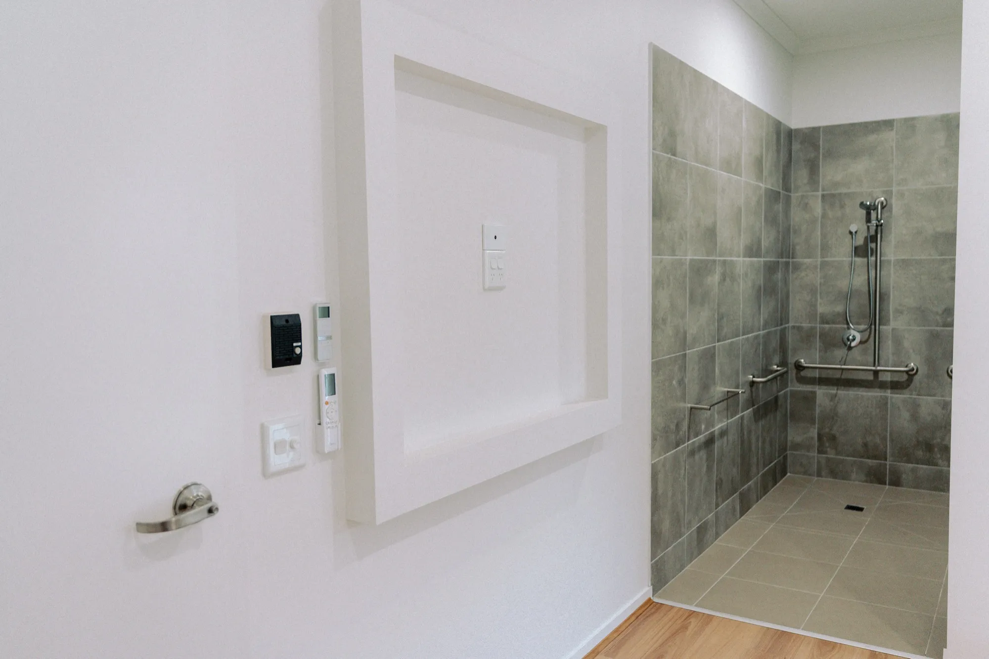 Accessible roll-in shower in a MY DSP home
